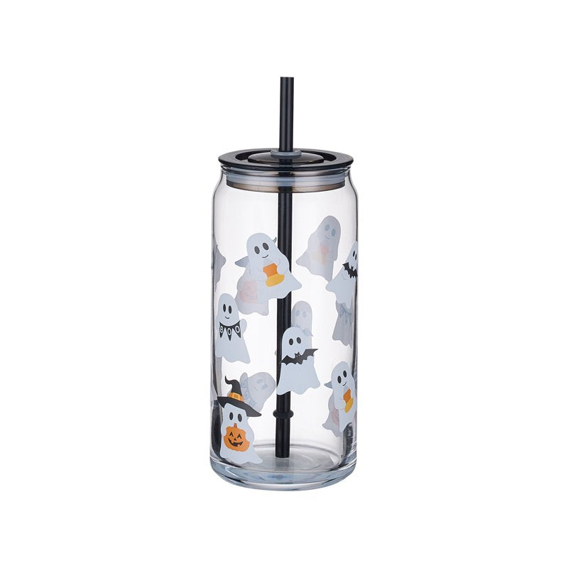 Halloween Ghost 20oz Glass Can Sipper - 2 Pack