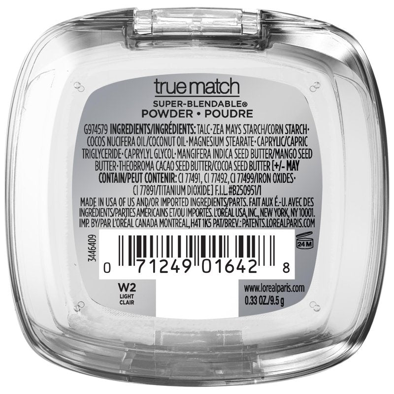 Oil Free Face Powder - True Match Super Blendable Makeup, Light Ivory