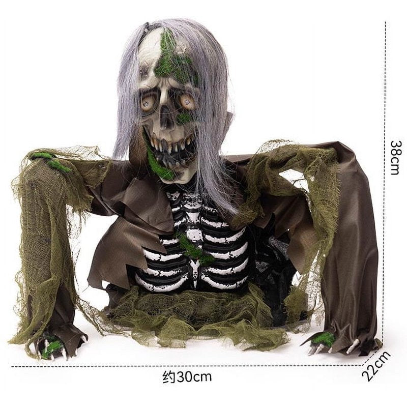 Halloween Outdoor Zombie Groundbreaker Animatronic with Sound & Glowing Eyes