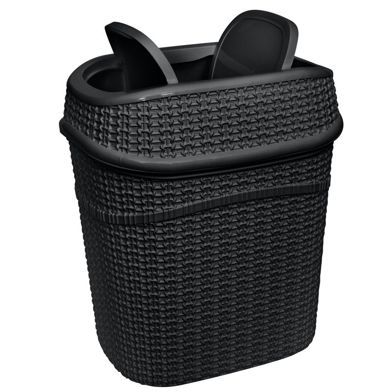 Sailor Knot Swing Top Trash Can - 2.5 Gallon - Matte Black