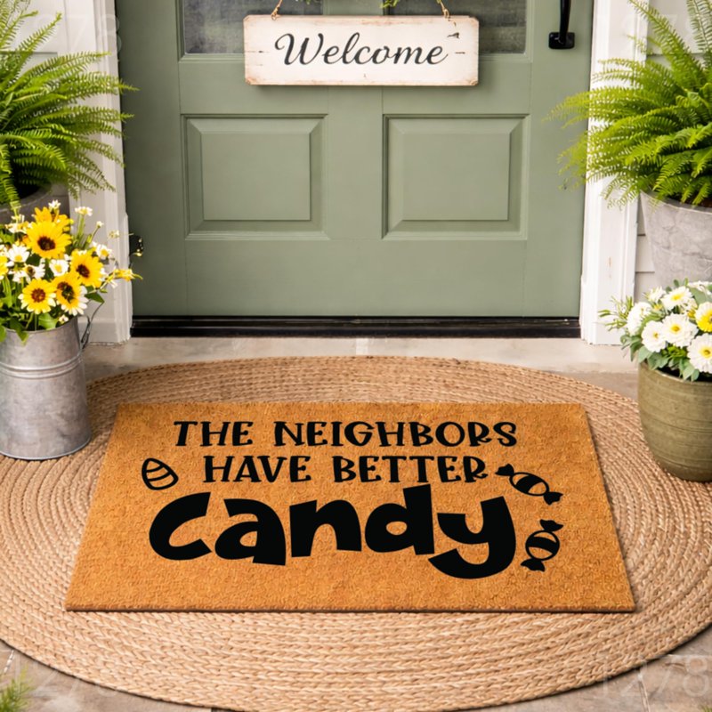 Halloween Doormat - The Neighbors Have Better Candy Welcome Mat 24x36