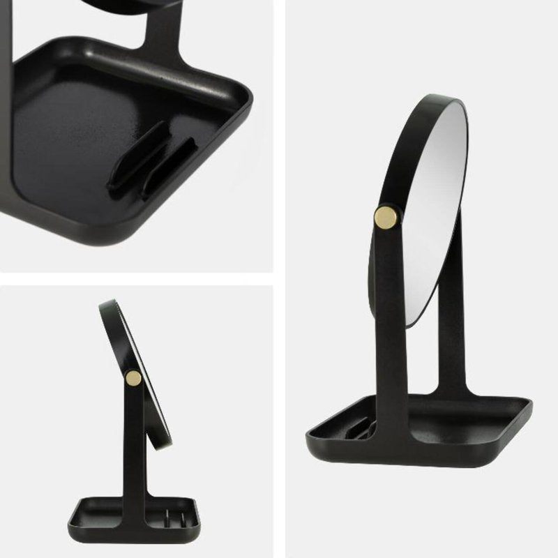 5X/1X Dual Magnification Makeup Mirror with Accessory Tray and Phone Holder