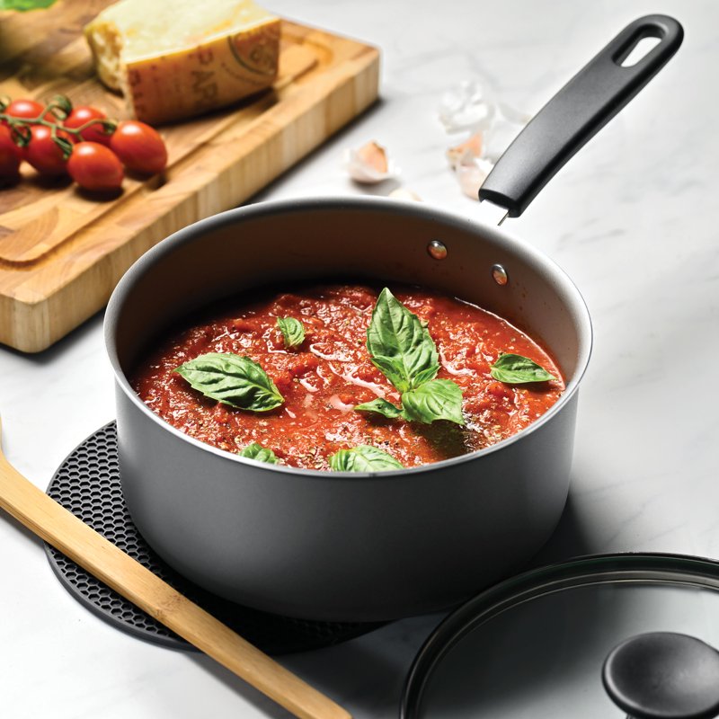 3-Quart Nonstick Covered Sauce Pan with Glass Lid