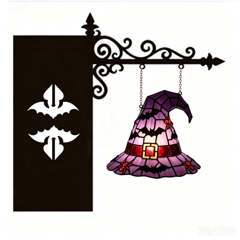 Halloween Bookshelf Lamp AA12 - Vintage Library Lantern Hanging Witch Hat Light