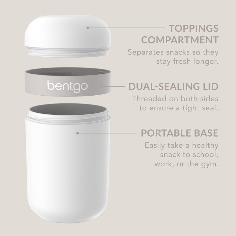 Reusable Snack Container - Leak-Proof Design, Dual-Sealing Lid, White