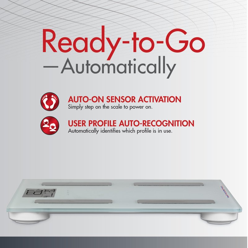 Digital Body Composition Scale 440 lbs Capacity BMI Water Fat Muscle Monitoring