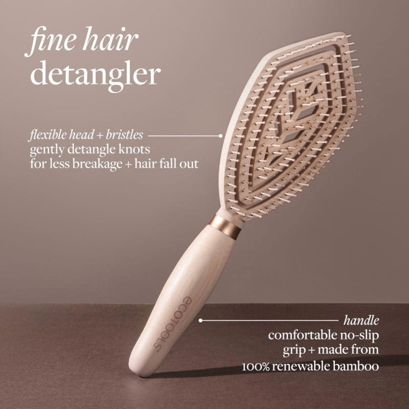 Fine Hair Detangler Brush - Eco-Friendly Bamboo Design