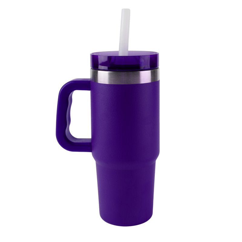 18 oz Stainless Steel Insulated Tumbler with Handle - Purple