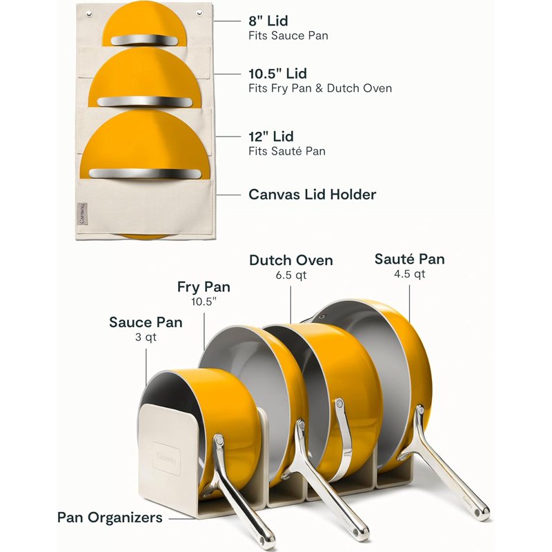 12-Piece Ceramic Non-Stick Cookware Set - Marigold