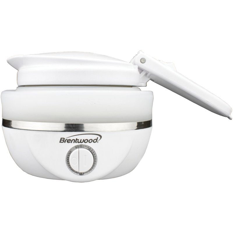 .85-Quart Dual-Voltage Collapsible Travel Kettle - White