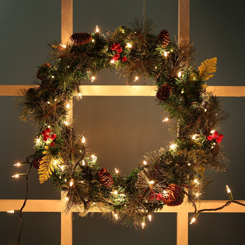Toodour Warm White Christmas String Lights - 26.5ft 100 Incandescent Connectable Green Wire