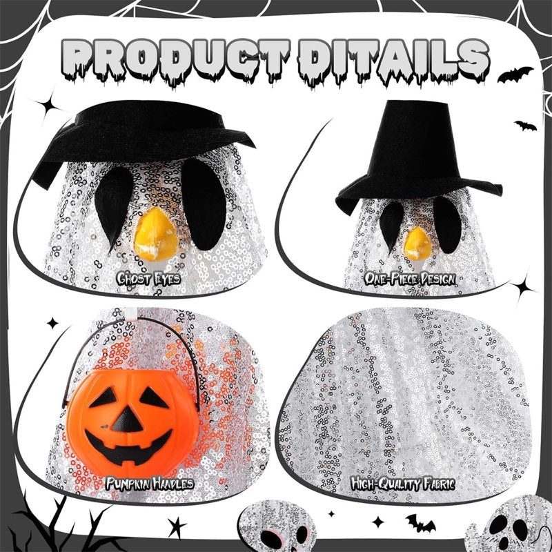 Halloween Disco Goose Outfit with Pumpkin Pouch for 23-Inch Cement & Plastic Lawn Geese - Variation P