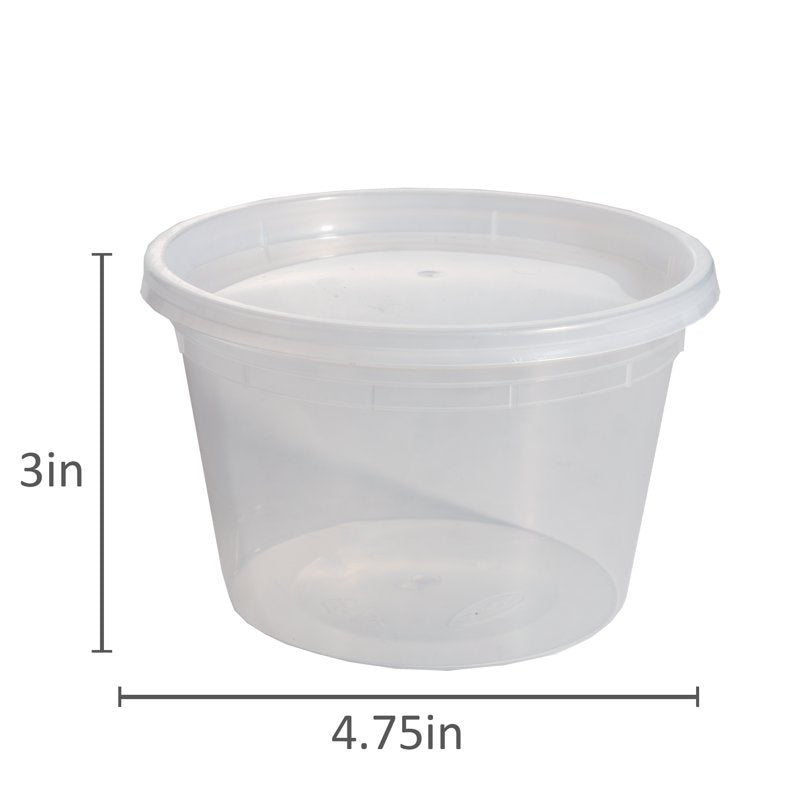 16 oz Plastic Deli Containers - 40 Pieces, 4 Pack for Meal Prep