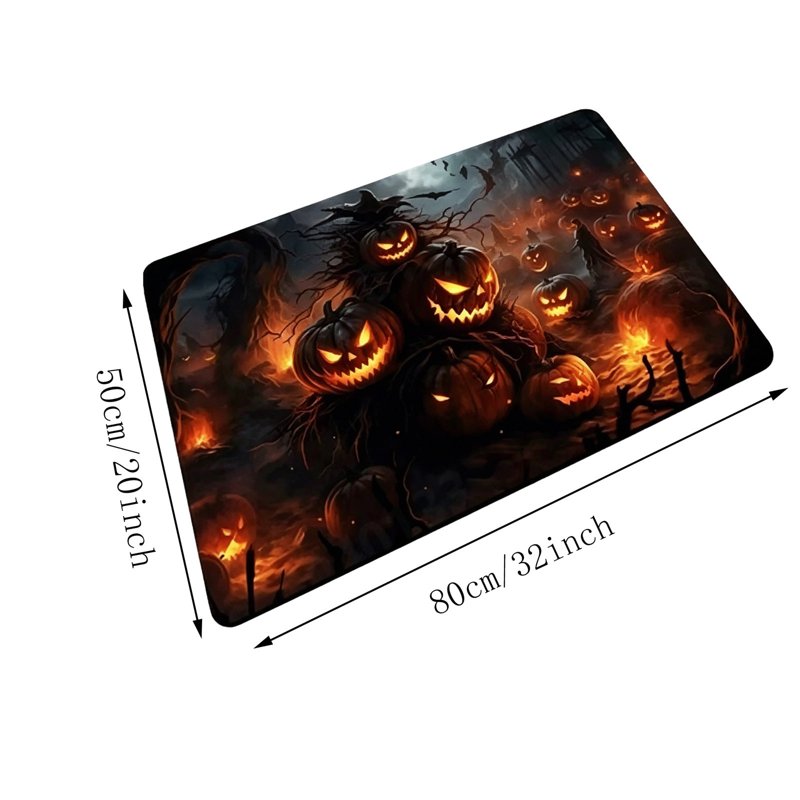 OutmaxHome Halloween Creepy Night Doormat E - Non-Slip Absorbent Front Door Mat