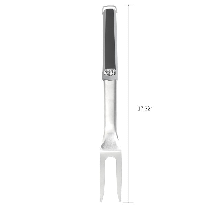 Stainless Steel Grilling Fork - 2 Pack, Black & Gray