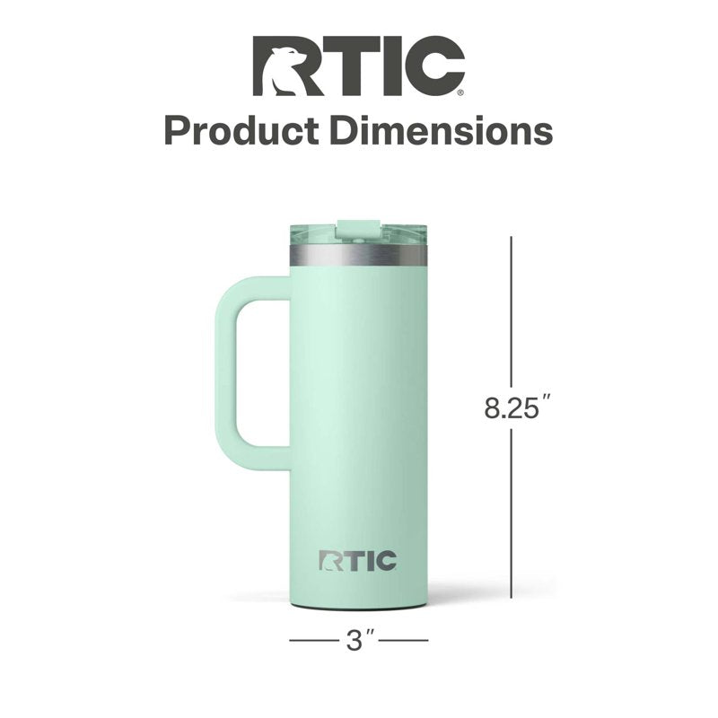 20 oz Insulated Travel Mug - Ceramic Lined, Leak-Resistant, Fresh Mint