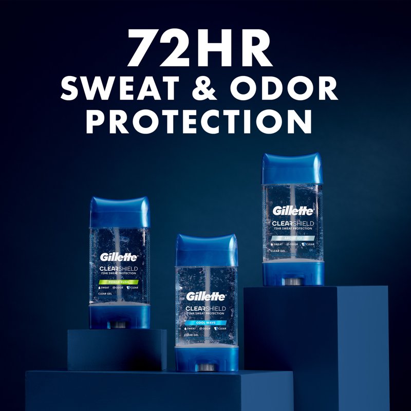 Clear Gel Antiperspirant and Deodorant for Men - Arctic Ice Scent, Triple Pack