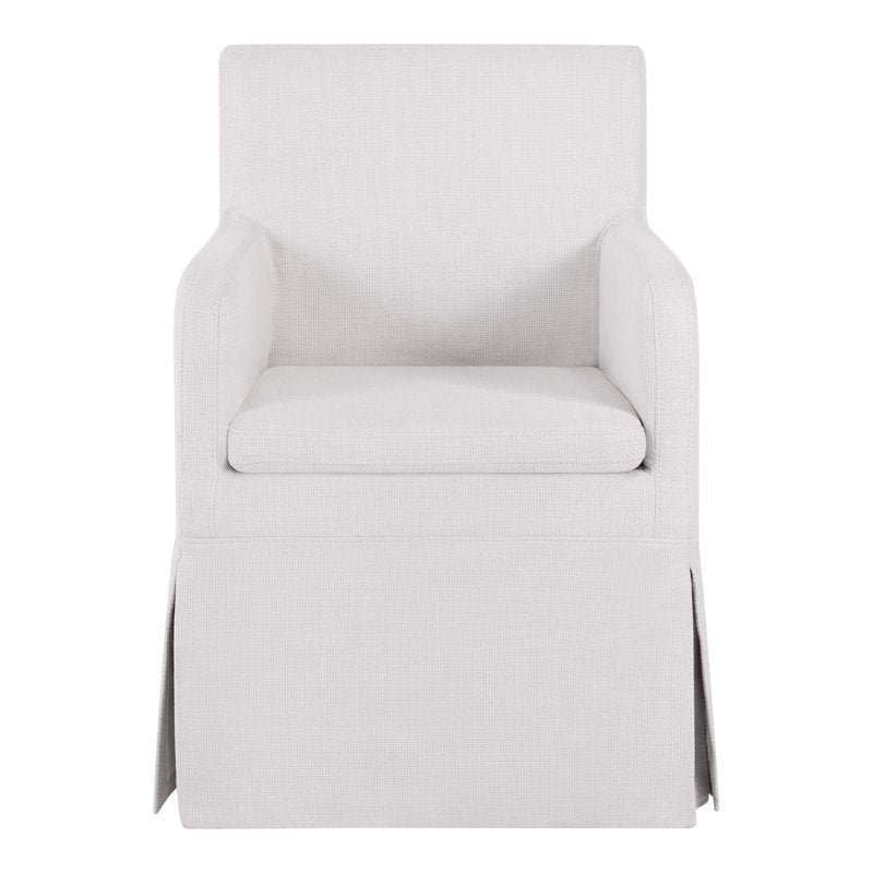 4 Pack Wren Slipcover Dining Chairs with Casters - Cream Polyester