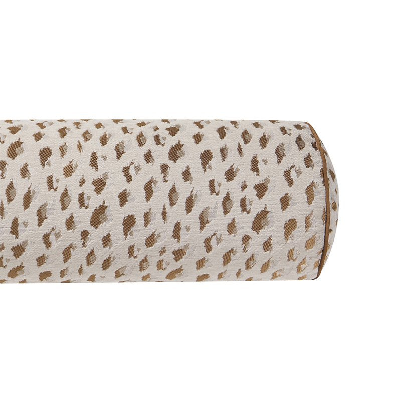 Home Decor Collection 8x36 Tan Woven Leopard Bolster Pillow - Decorative Accent