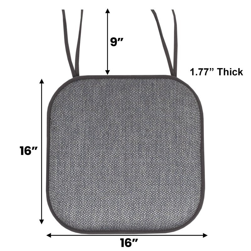 16" x 16" Black & Gray Square Chair Pads - 4-Pack