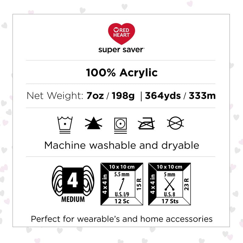 Red Heart Super Saver Acrylic Yarn - Sienna, 4 Medium Worsted Weight, 7oz/198g, 364 Yards