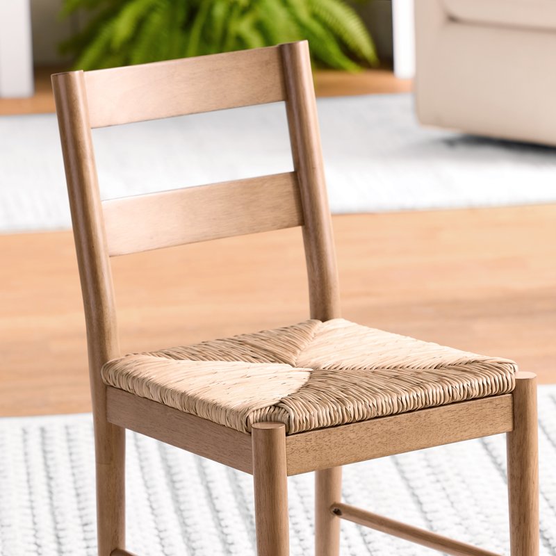 Laurel Seagrass Dining Chairs Set of 2 - Solid Wood, Ergonomic Support