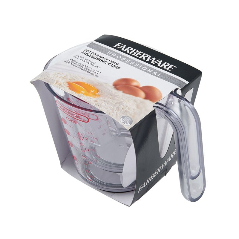 Nesting Measuring Cups Set - 2 Cup & 4 Cup with Easy-Read Design - Crisp