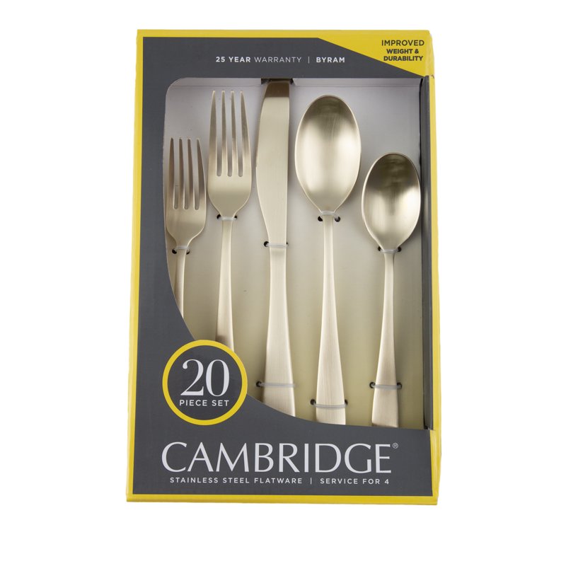 Champagne Satin 20-Piece Flatware Set - Service for 4