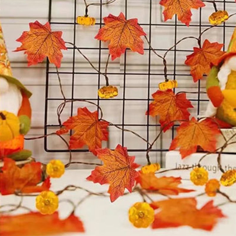 Halloween Pumpkin Garland Lights Indoor Outdoor Fall Decoration 300cm
