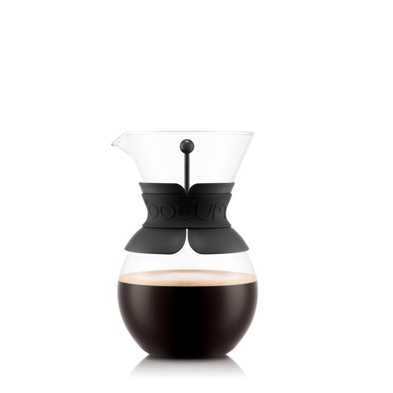 Pour-Over Coffee Maker with Permanent Stainless Steel Filter, 34 oz - Black