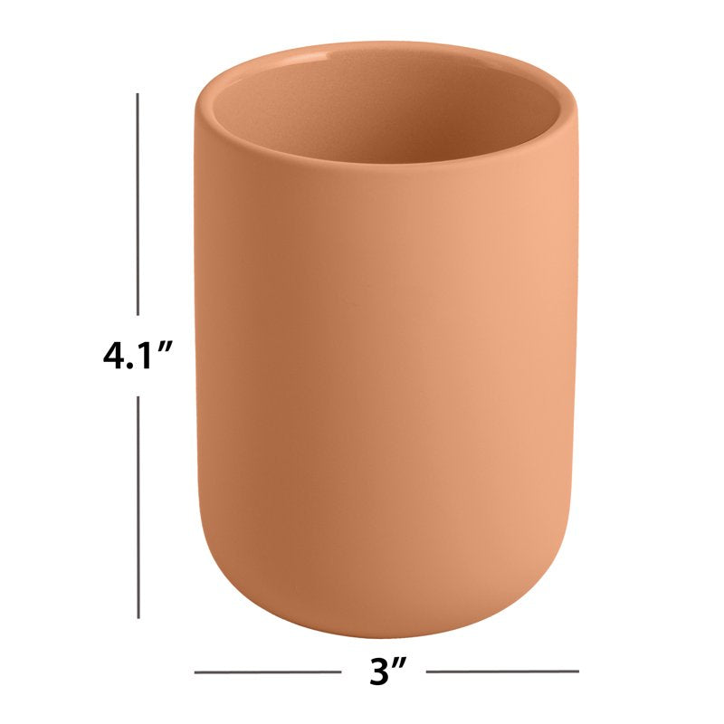 Mainstays Soft Touch Ceramic Toothbrush Holder - Terracotta Finish, Adult