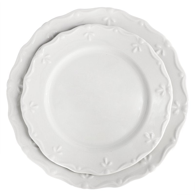18-Piece White Porcelain Dinnerware Set - Elama Henryi