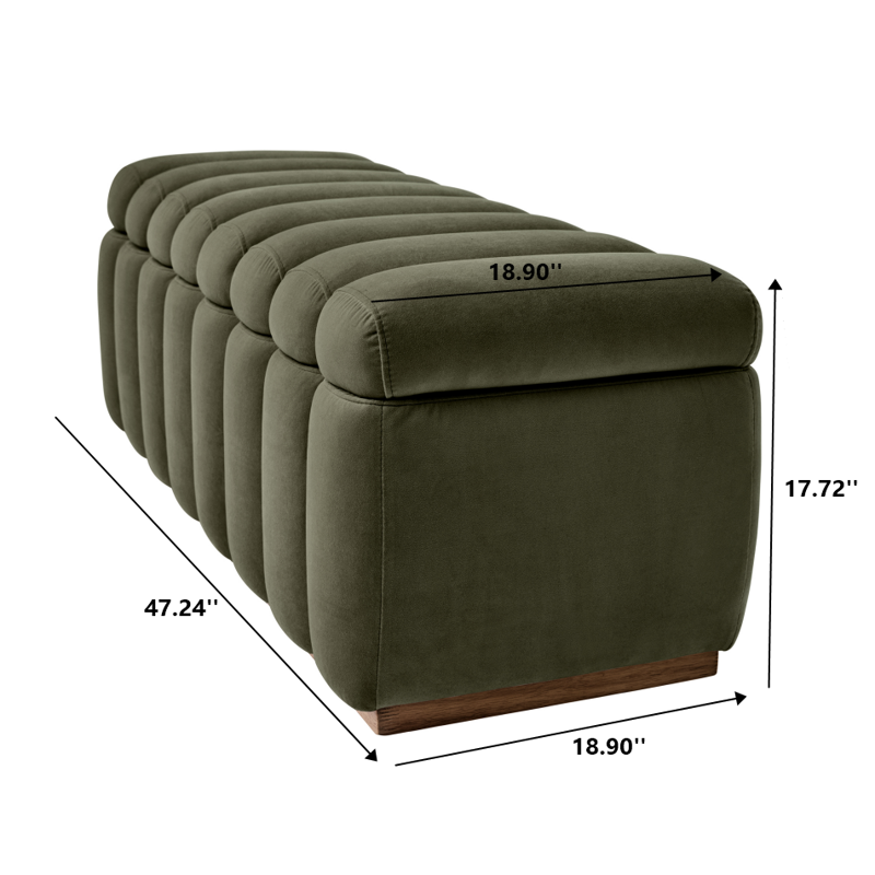 Channel Tufted Storage Bench - Elegant Upholstered Design