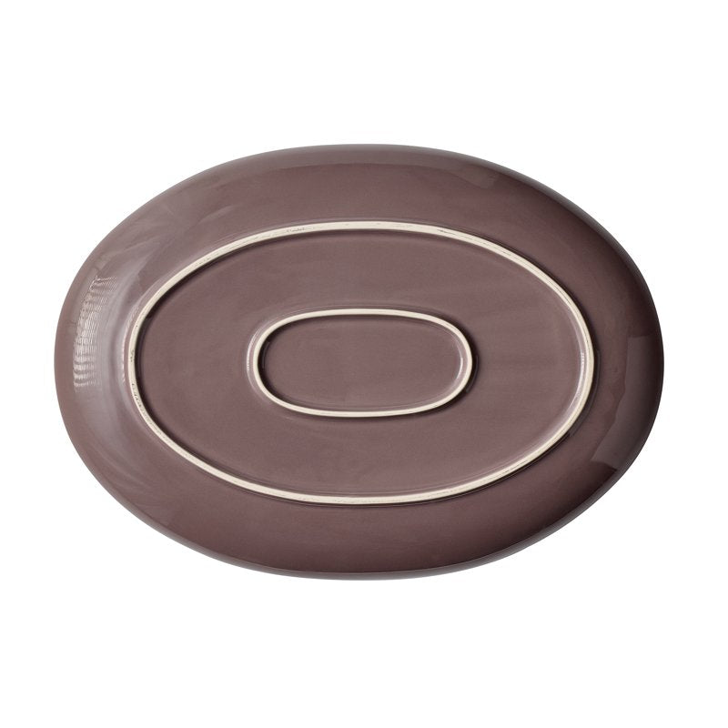 16-Inch Oval Floral Stoneware Serving Platter - Vintage Charm