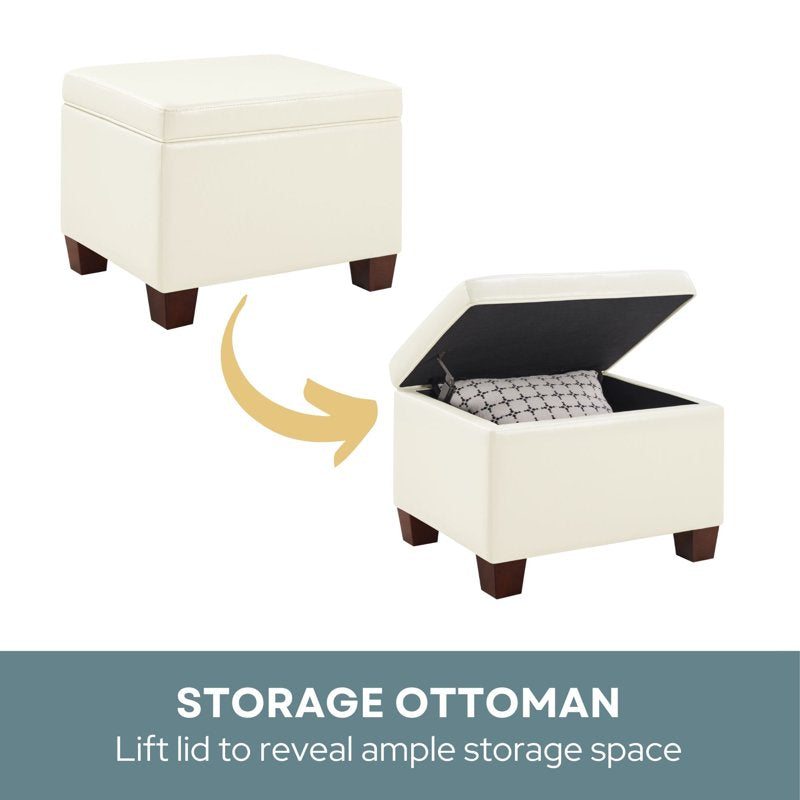 Madison Storage Ottoman - Faux Leather, Multiple Colors