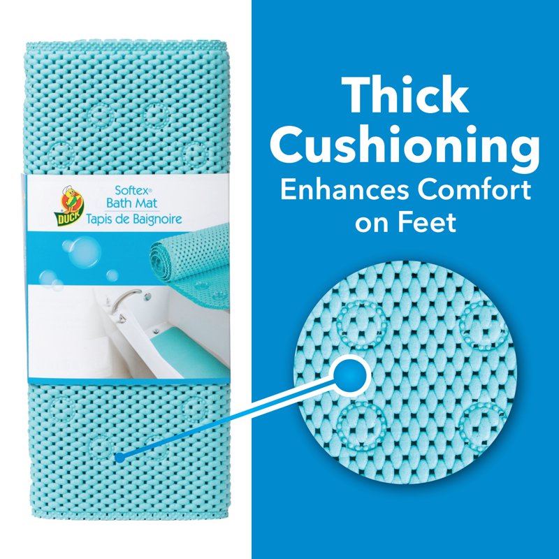 Cushioned Bathtub Mat 17 x 36 Inches Non-Slip Foam Shower Mat