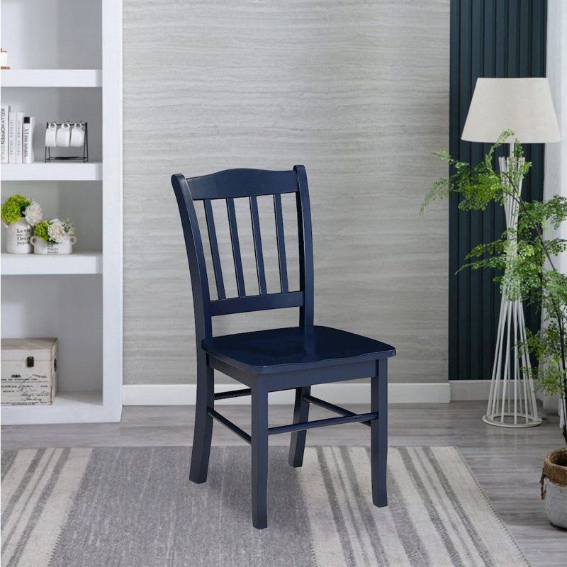Shaker Dining Chairs Set of 2 - Navy Blue Finish