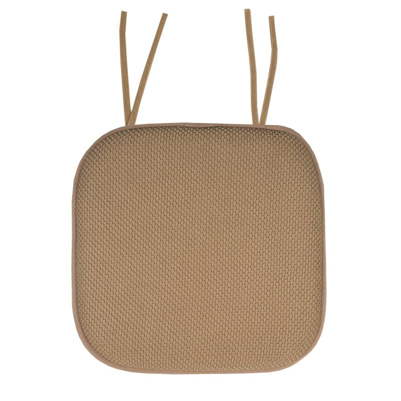 Memory Foam Honeycomb Non-Slip Chair Cushion Pad with Ties - 4-Pack Taupe