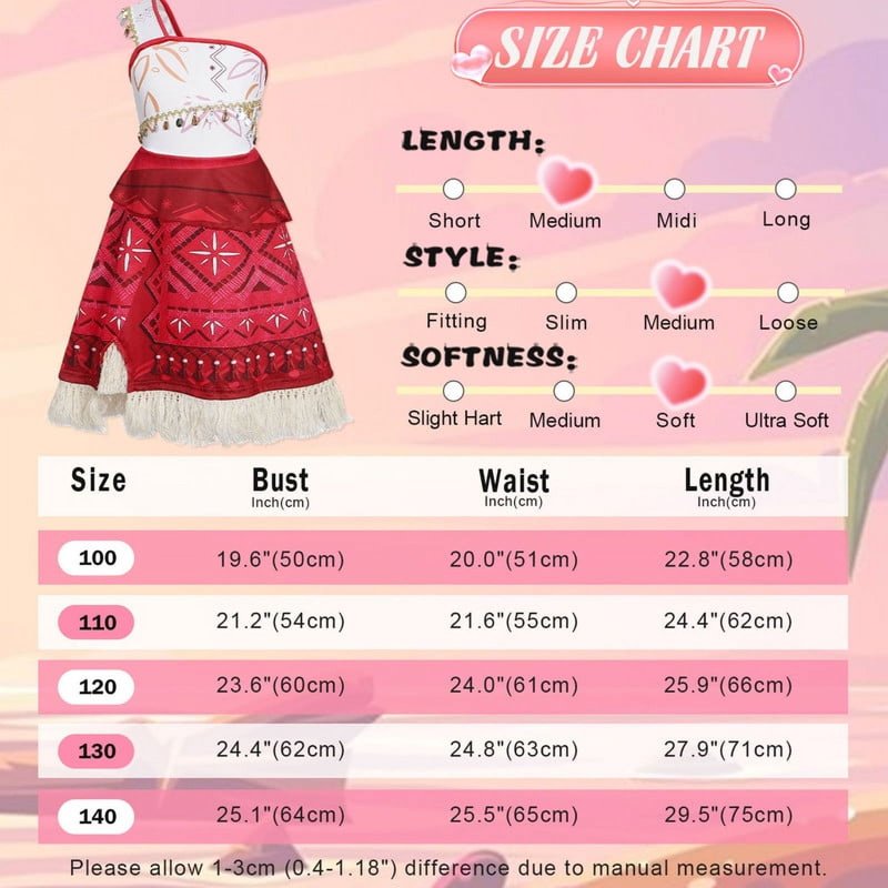 Girls Princess Costume Dress with Accessories for Halloween Birthday Party - Red 4T (3-4 Years)