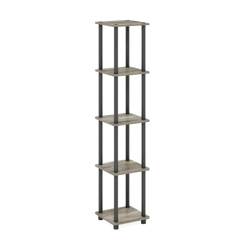 5-Tier Tall Open Back Bookcase - Contemporary Decorative Shelf