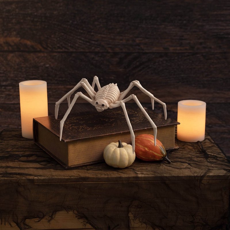 Halloween Faux Skeleton Spider Decoration 5.3-Inch Whimsical Creepy Decor