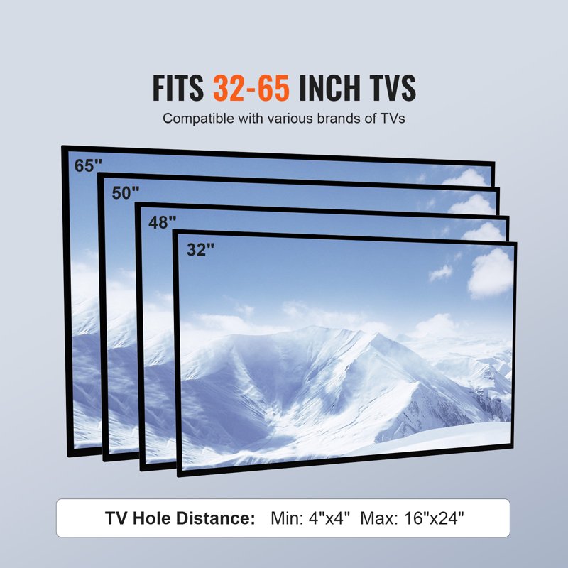 Rotating Mobile TV Stand for 32-65 Inch TVs with Adjustable Height