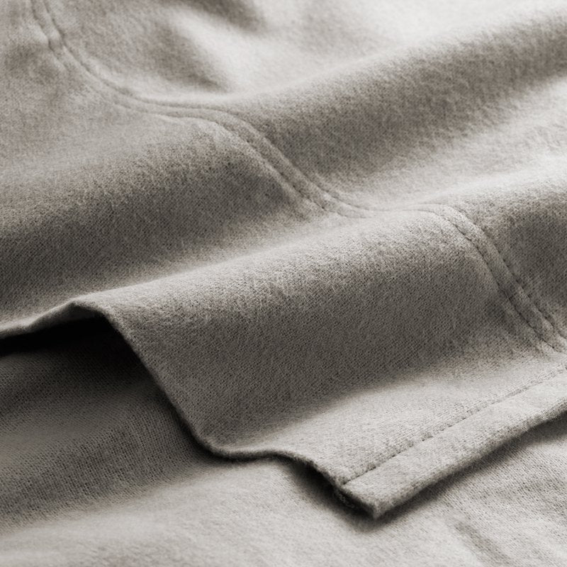 Twin Cotton Flannel Deep Pocket Sheet Set with 2 Bonus Pillowcases - Light Gray