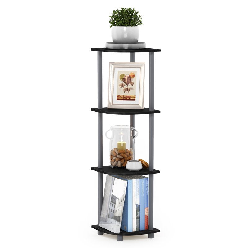 4-Shelf Freestanding Shelving Unit - 11.6" x 11.6" x 43.5" - Black/Gray