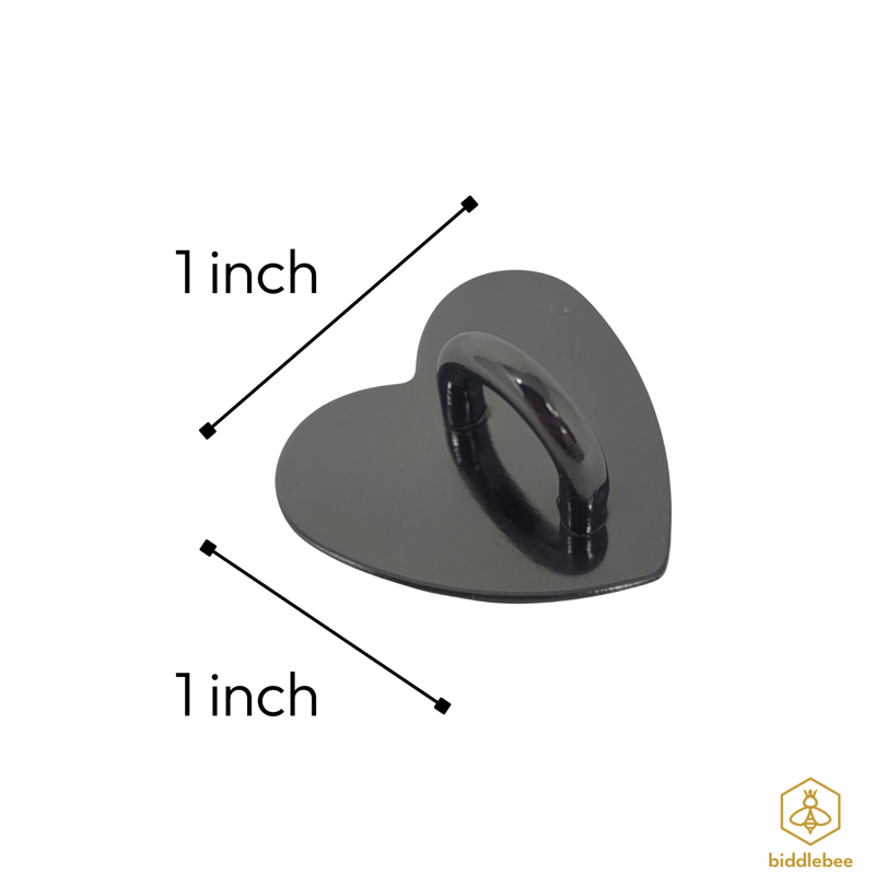 Heart-Shaped Tumbler Charm Hooks - Black & White (2 Pack)