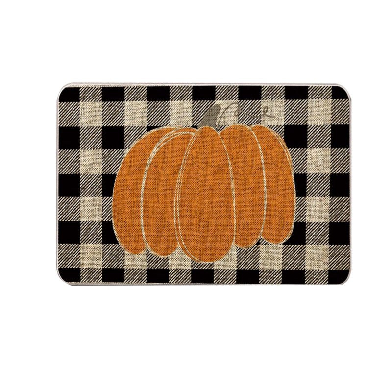 Halloween Pumpkin Door Mat - Spooky Entryway Rug for Indoor Outdoor Welcome