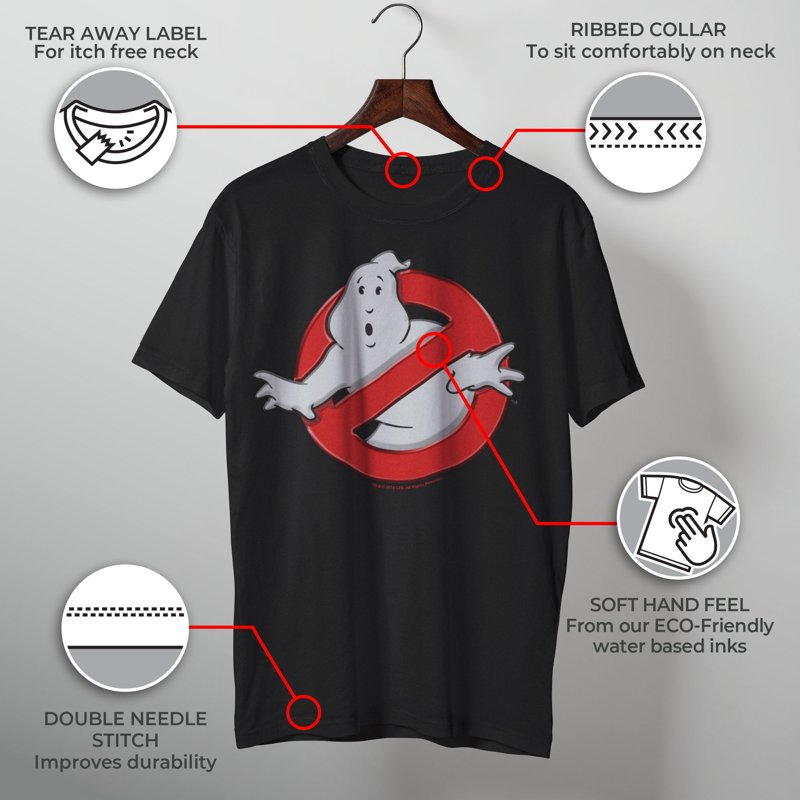 Men's Ghostbusters Logo Graphic T-Shirt - Black Medium - Officially Licensed