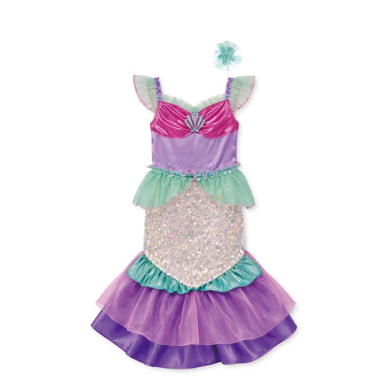 Toddler Girls Mermaid Costume Dress Set - 3T-4T Coral Cutie by Way to Celebrate