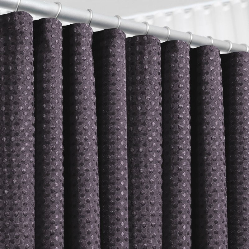 (2 Pack) LammaLoe Purple Waffle Weave Heavy Duty Fabric Shower Curtain - 72x72 Inches, Hotel Luxury Style