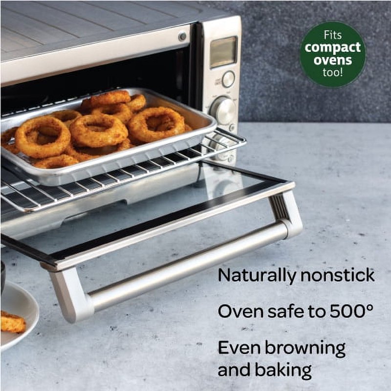 10" x 7" Aluminum Eighth Sheet Pan - Rectangular Baking Tray